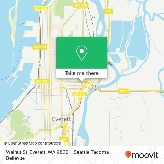 Mapa de Walnut St, Everett, WA 98201