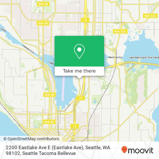 Mapa de 2200 Eastlake Ave E (Eastlake Ave), Seattle, WA 98102