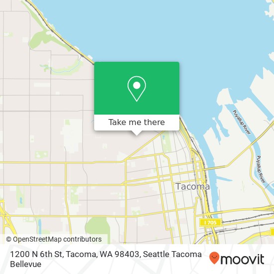Mapa de 1200 N 6th St, Tacoma, WA 98403
