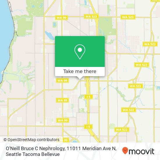 Mapa de O'Neill Bruce C Nephrology, 11011 Meridian Ave N