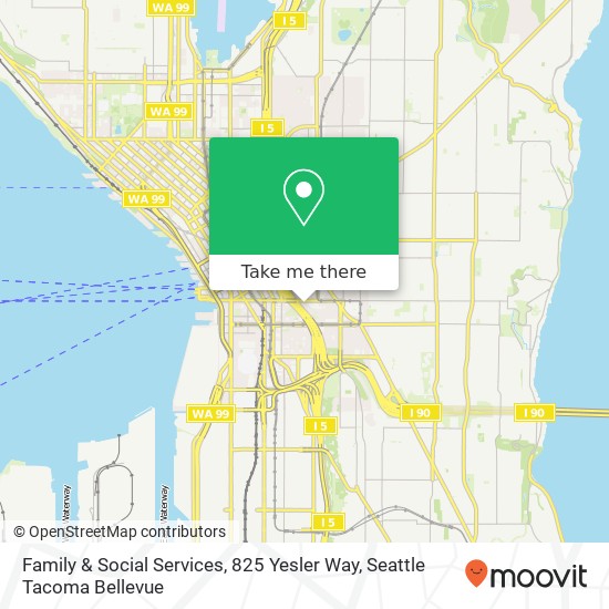 Mapa de Family & Social Services, 825 Yesler Way