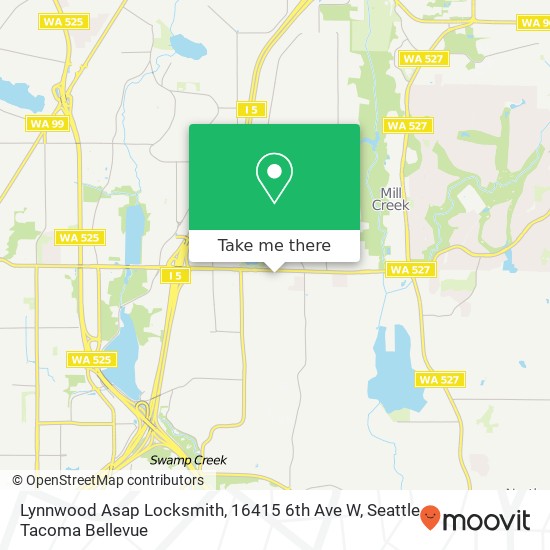 Mapa de Lynnwood Asap Locksmith, 16415 6th Ave W