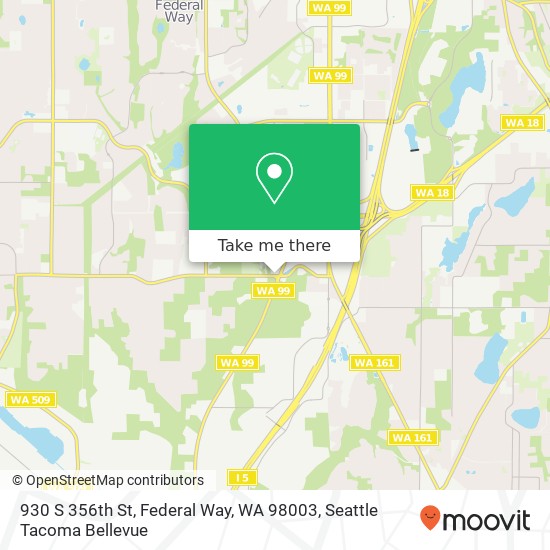 Mapa de 930 S 356th St, Federal Way, WA 98003