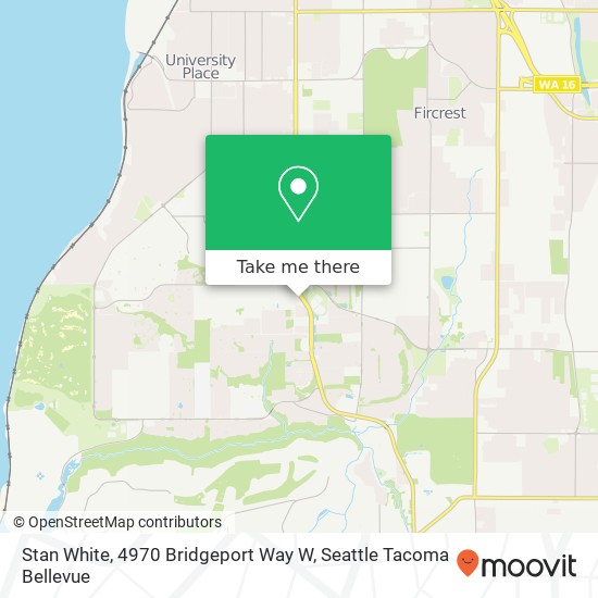 Mapa de Stan White, 4970 Bridgeport Way W