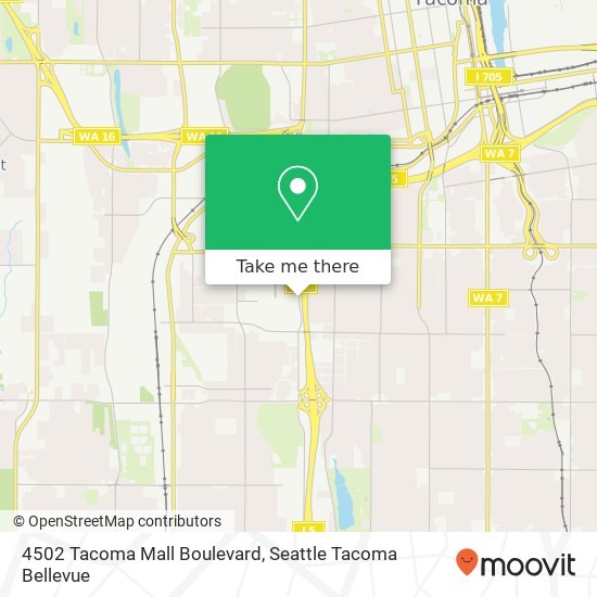 Mapa de 4502 Tacoma Mall Boulevard, 4502 Tacoma Mall Blvd, Tacoma, WA 98409, USA
