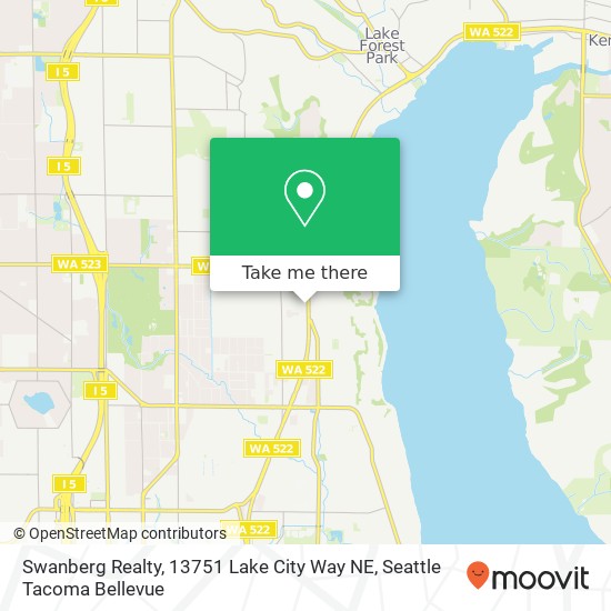 Mapa de Swanberg Realty, 13751 Lake City Way NE