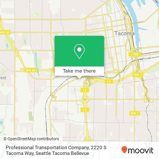 Mapa de Professional Transportation Company, 2220 S Tacoma Way