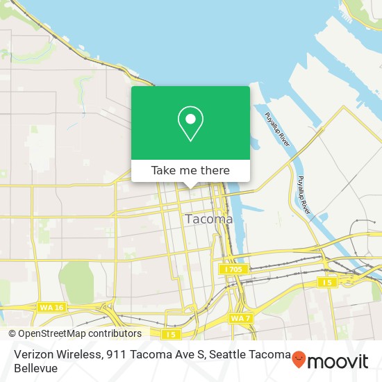 Mapa de Verizon Wireless, 911 Tacoma Ave S