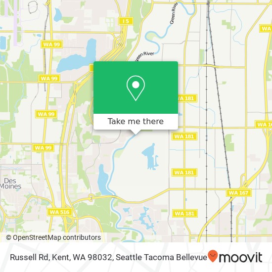 Mapa de Russell Rd, Kent, WA 98032