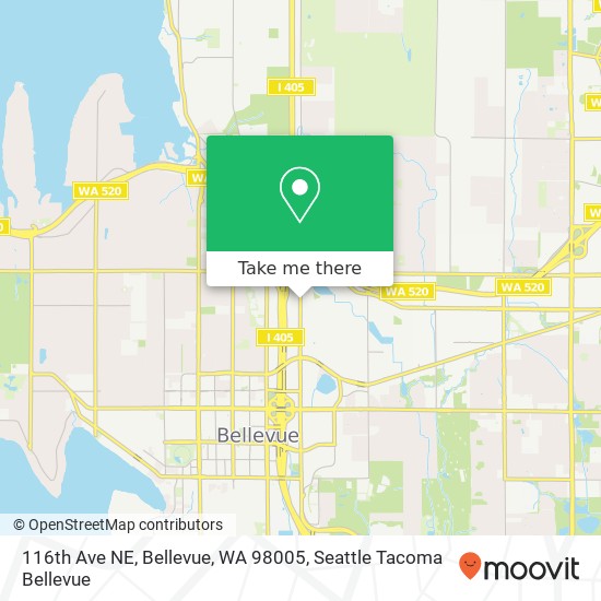 Mapa de 116th Ave NE, Bellevue, WA 98005