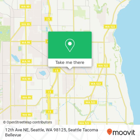 Mapa de 12th Ave NE, Seattle, WA 98125