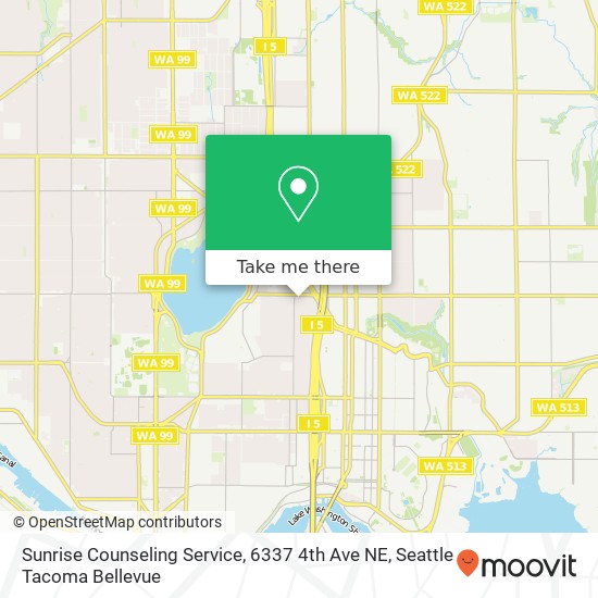 Mapa de Sunrise Counseling Service, 6337 4th Ave NE