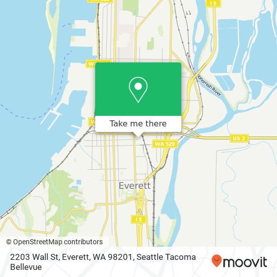 Mapa de 2203 Wall St, Everett, WA 98201