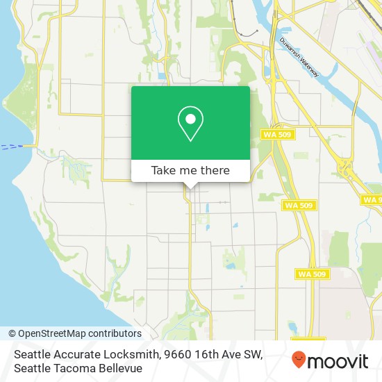 Mapa de Seattle Accurate Locksmith, 9660 16th Ave SW