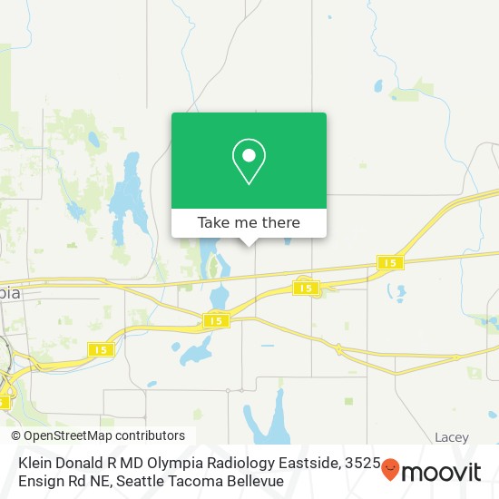 Mapa de Klein Donald R MD Olympia Radiology Eastside, 3525 Ensign Rd NE