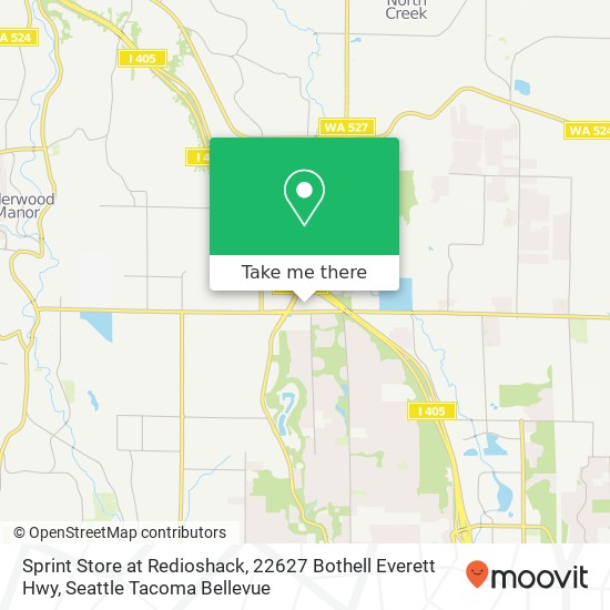 Mapa de Sprint Store at Redioshack, 22627 Bothell Everett Hwy