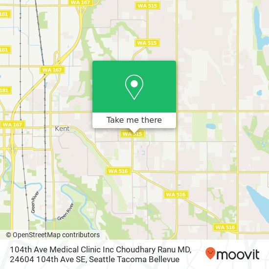 Mapa de 104th Ave Medical Clinic Inc Choudhary Ranu MD, 24604 104th Ave SE