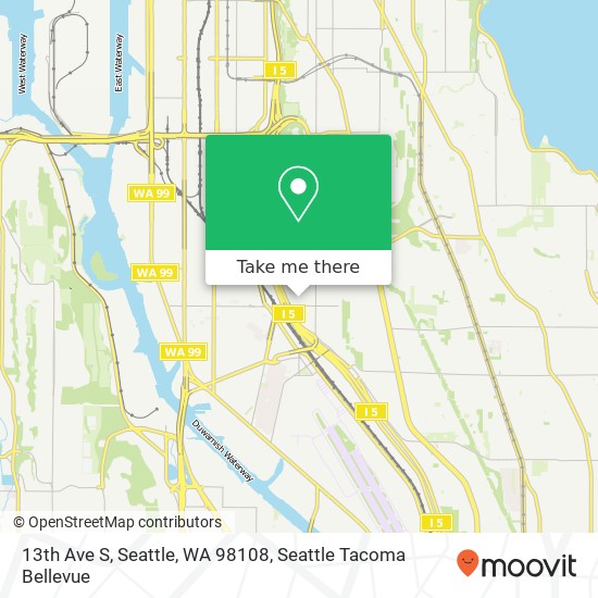 Mapa de 13th Ave S, Seattle, WA 98108