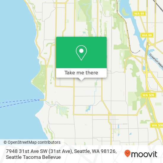 Mapa de 7948 31st Ave SW (31st Ave), Seattle, WA 98126