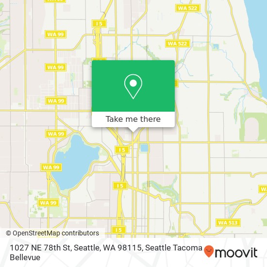 Mapa de 1027 NE 78th St, Seattle, WA 98115