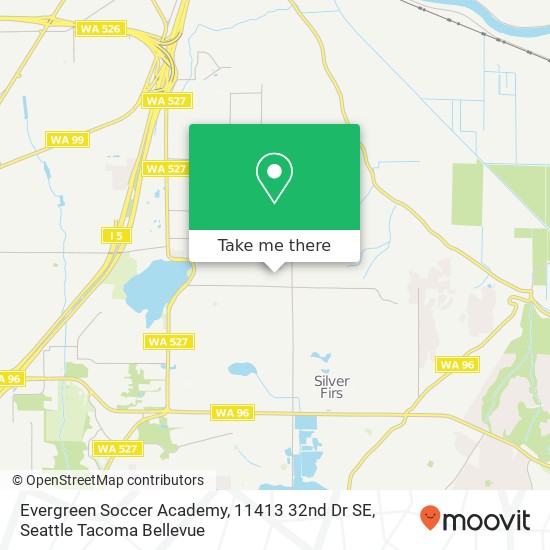 Mapa de Evergreen Soccer Academy, 11413 32nd Dr SE
