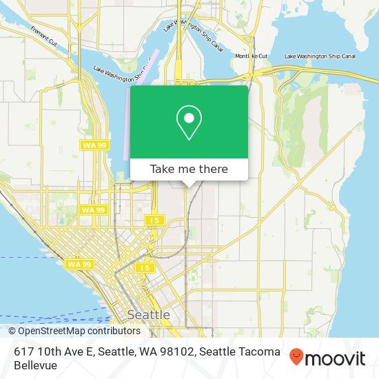 Mapa de 617 10th Ave E, Seattle, WA 98102