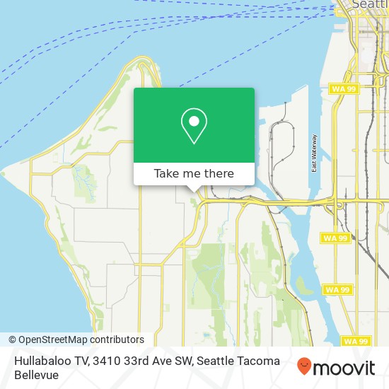 Mapa de Hullabaloo TV, 3410 33rd Ave SW