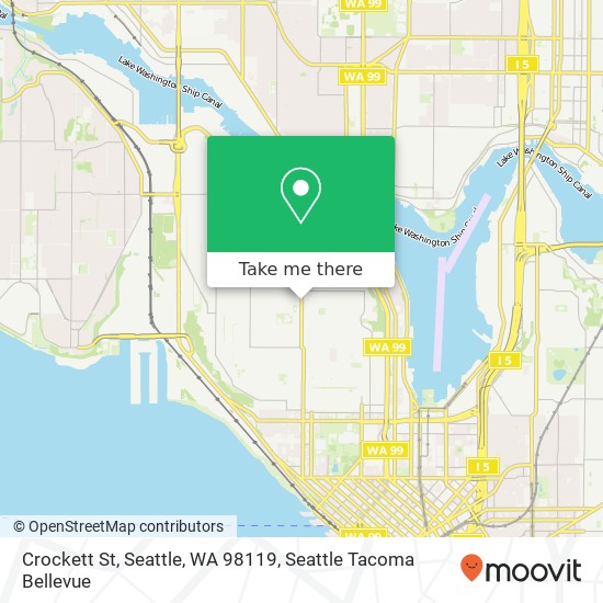 Mapa de Crockett St, Seattle, WA 98119