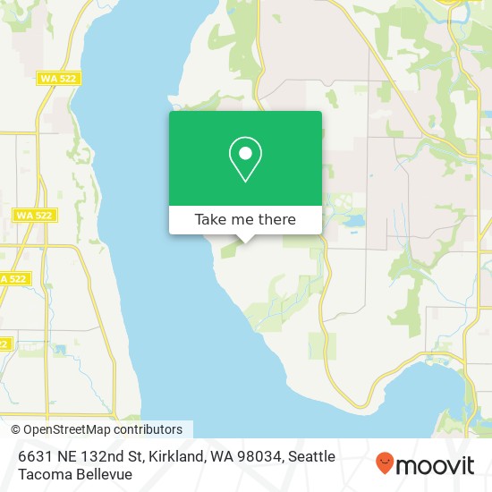 Mapa de 6631 NE 132nd St, Kirkland, WA 98034