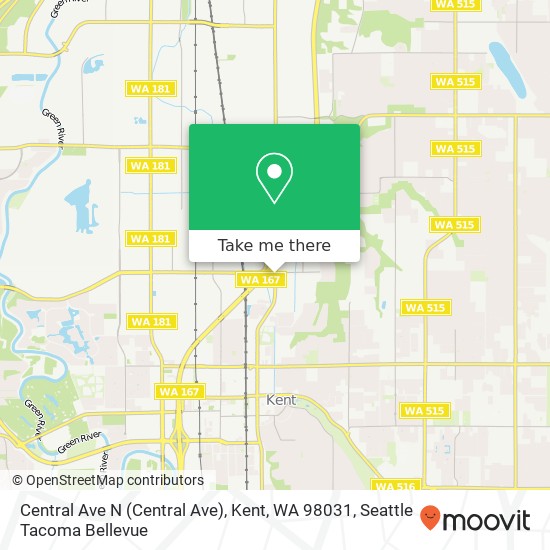 Central Ave N (Central Ave), Kent, WA 98031 map