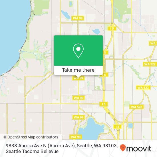 Mapa de 9838 Aurora Ave N (Aurora Ave), Seattle, WA 98103