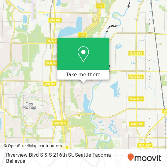 Riverview Blvd S & S 216th St map