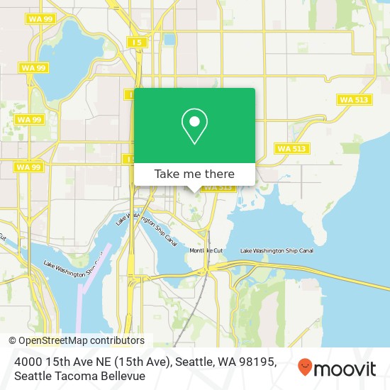 Mapa de 4000 15th Ave NE (15th Ave), Seattle, WA 98195