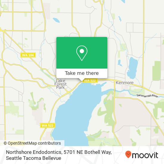 Northshore Endodontics, 5701 NE Bothell Way map