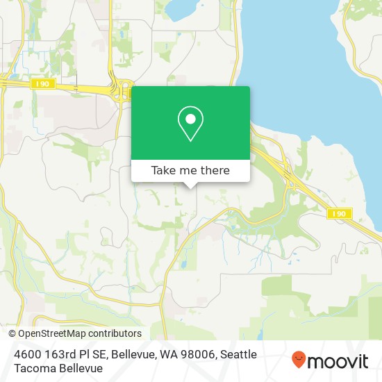 Mapa de 4600 163rd Pl SE, Bellevue, WA 98006