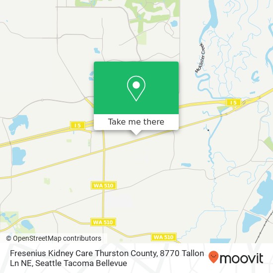 Mapa de Fresenius Kidney Care Thurston County, 8770 Tallon Ln NE