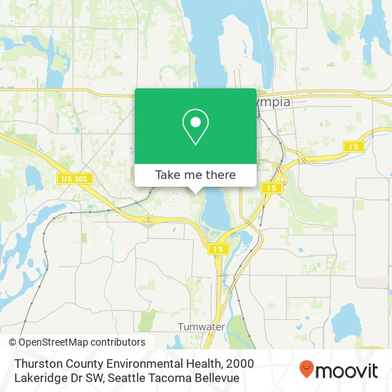 Mapa de Thurston County Environmental Health, 2000 Lakeridge Dr SW