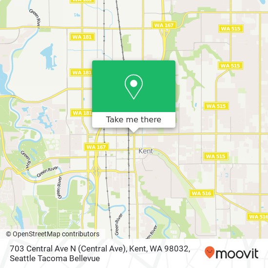 Mapa de 703 Central Ave N (Central Ave), Kent, WA 98032