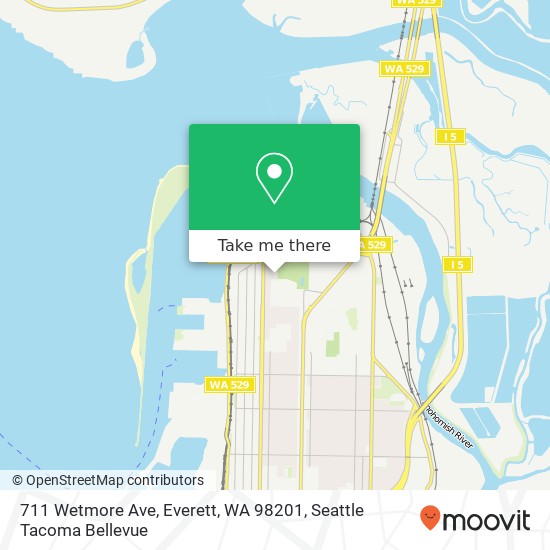 Mapa de 711 Wetmore Ave, Everett, WA 98201