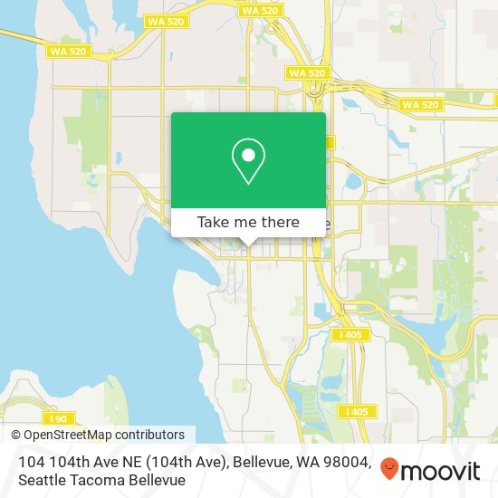 Mapa de 104 104th Ave NE (104th Ave), Bellevue, WA 98004