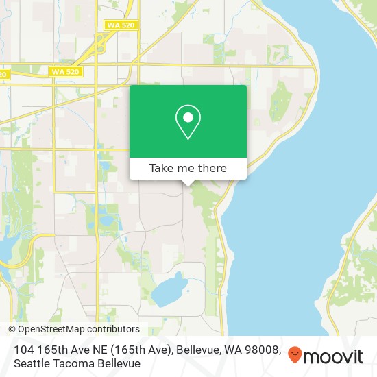 Mapa de 104 165th Ave NE (165th Ave), Bellevue, WA 98008