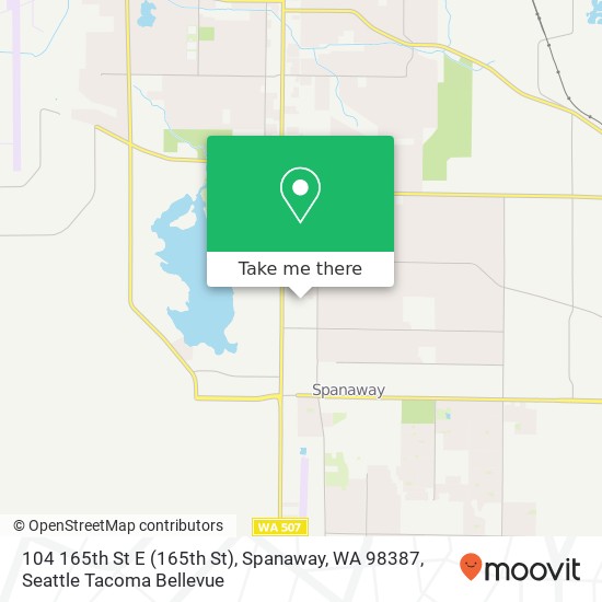 Mapa de 104 165th St E (165th St), Spanaway, WA 98387