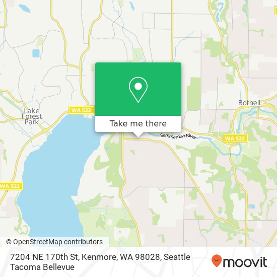 Mapa de 7204 NE 170th St, Kenmore, WA 98028