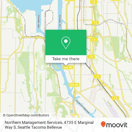 Mapa de Northern Management Services, 4735 E Marginal Way S