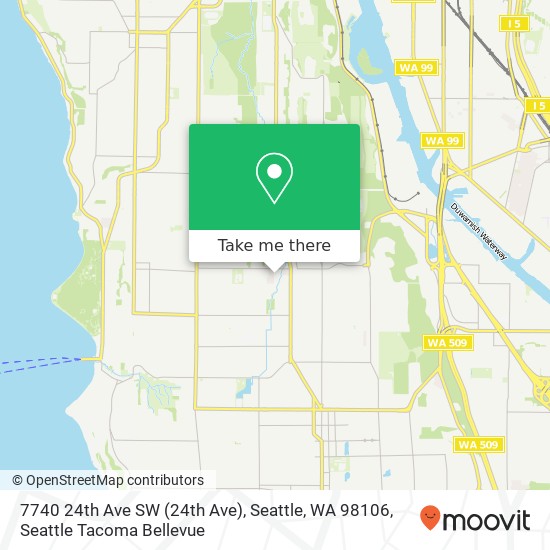 Mapa de 7740 24th Ave SW (24th Ave), Seattle, WA 98106