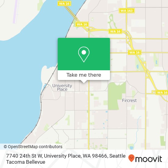 Mapa de 7740 24th St W, University Place, WA 98466