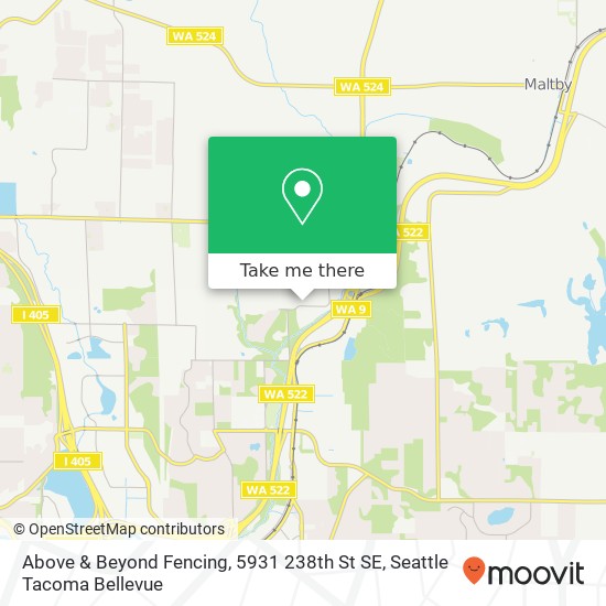 Mapa de Above & Beyond Fencing, 5931 238th St SE