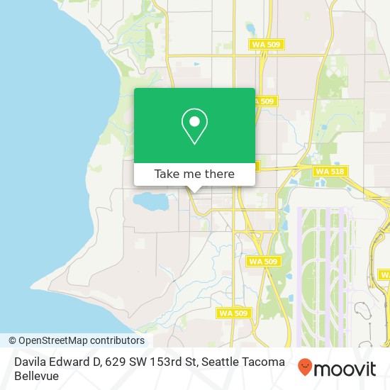 Davila Edward D, 629 SW 153rd St map