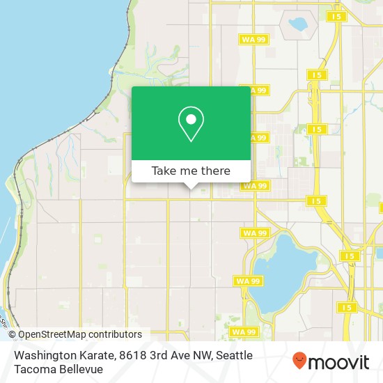Mapa de Washington Karate, 8618 3rd Ave NW