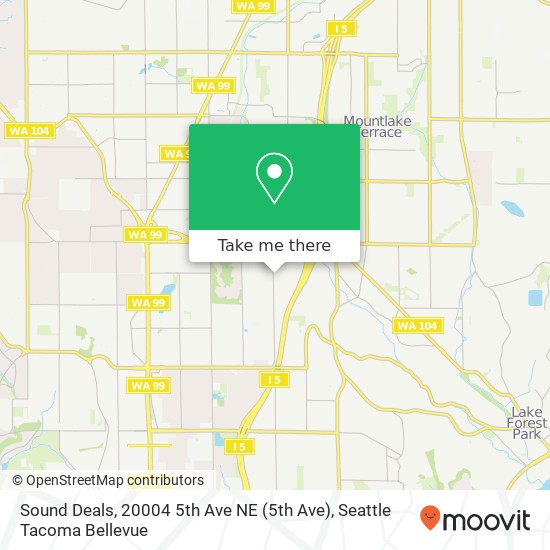 Mapa de Sound Deals, 20004 5th Ave NE